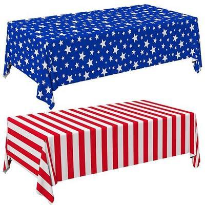 4th of July Party Decorations Set-American Flag Patriotic Theme Kit for Independence & Election Day Decorations, Disposable Plastic Tablecloth - for American Patriotic & 4th of July Decorations,2PCS