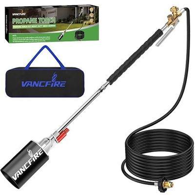 Propane Torch Weed Burner Kit with Storage Bag, Heavy Duty High Output Blow Torch with Self Igniter, Flamethrower with Turbo Trigger & 10FT Hose for Weeding, Roofing, Ice Melting, Road Marking