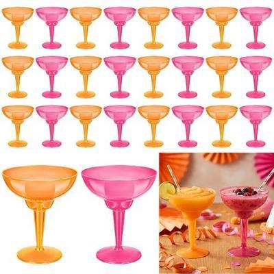 36 Pcs Pink and Orange Plastic Margarita Glasses Party Decorations 12 oz Cocktail Tequila Sunrise Martini Cups for Bachelorette Party Wedding Birthday Baby Shower Decorations
