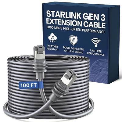 100FT/ 30M Starlink Gen 3 Cable 26AWG for Starlink Generation 3 and All Standard RJ45, IP67 Waterproof, Extra Long Starlink Ethernet Cable for Outdoor Satellite Internet System