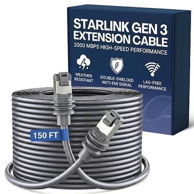 150FT/ 46M Starlink Gen 3 Cable 26AWG for Starlink Generation 3 and All Standard RJ45, IP67 Waterproof, Extra Long Starlink Ethernet Cable for Outdoor Satellite Internet System