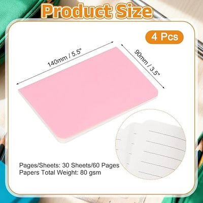 PATIKIL 4 Pack A6 Notebook, A6 Journal Mini Notebook Pocket Kraft Memo Notepads Lined Sketchbook Small 3.5x5.5 Inch 30 Sheets for Men Women Office Supplies Purse Travelers, Pink