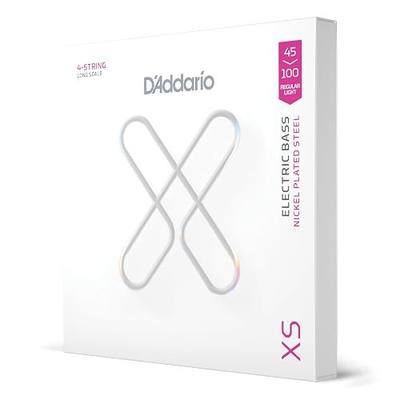 D'Addario Bass Guitar Strings, XS Coated Electric, XSB45100, Regular Light 45-100, 4-String Set, Pack of 1 | XS coated bass strings deliver maximum life, smooth feel, tuning stability, enhanced response and powerful tone.
