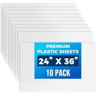 10-Pack Poster Board 24x36 Corrugated Plastic Sheets - 4mm, Extra Large Waterproof Blank Yard Sign for DIY Projects, Printing, Crafts, Presentations, Outdoor Displays, Signs – White
