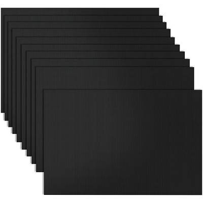10-Pack Poster Board 24x36 Corrugated Plastic Sheets - 4mm, Extra Large Waterproof Blank Yard Sign for DIY Projects, Printing, Crafts, Presentations, Outdoor Displays, Signs - Black