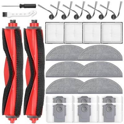 26 Pack Replacement Parts for Roborock Q10 S5/S5+/Q10 X5/X5+ Robot Vacuum | 2 Main Brushes 6 Side Brushes 4 HEPA Filters 6 Mop Pads 6 Dust Bags 1 Cleaning Brush 1 Screwdriver