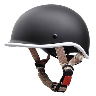 Retro Kids DOT Approved Motorcycle Beanie Helmet,2-8 Ages Low Profile Toddler Boys Girls Open Face Skull Cap ATV Half Helmet for Scooter Moped Dirt-Bike Go-Kart Bicycle