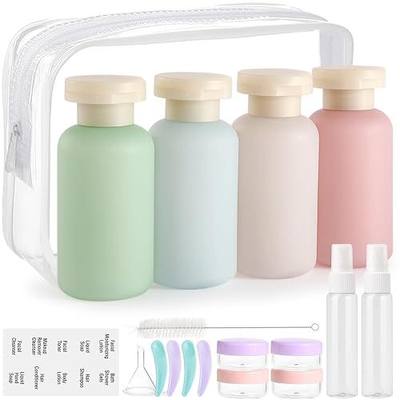 18 Pack Travel Bottles for Toiletries Leak Proof | Refillable, Plastic Travel Containers, BPA Free, Travel Essentials, for Shampoo Conditioner Lotion Liquids