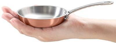 Macevia 0.12QT Mini Sauce Pan, 18/10 Stainless Steel Butter Warmer, Small Pot with Handle, Ideal for Kitchen, Restaurant, Camping & RV Use (4 Inch) - Copper
