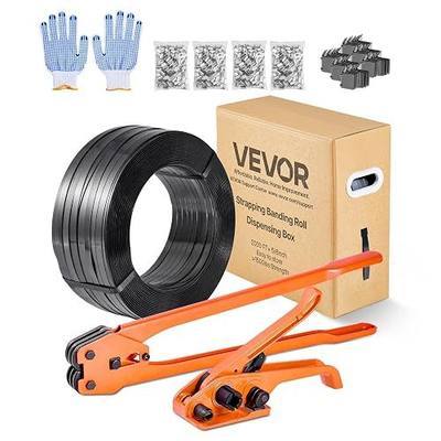 VEVOR Banding Strapping Kit, Heavy Duty Banding Sealer Tool with 2000 ft PET Band, 600 Metal Seals, 200 Corner Protectors, Plastic Pallet Packaging Strapping Kit for Warehouse, Transportation, Home