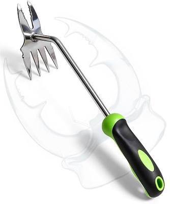 Garden Tools, 2-in-1 Hand Weeder Puller, Heavy Duty Stainless Steel Gardening Hand Tool for Deep Root Removal, Ergonomic Non-Slip Weed Remover for Lawn Yard Garden, 1 Pack