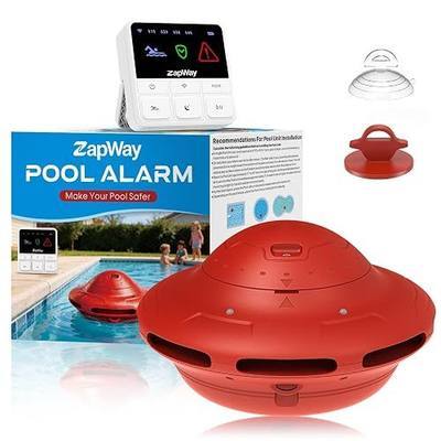 Pool Alarm with Indoor Receiver, 110dB Loud Floating Safety Pool Alarms with App Remote Control for Inground & Above Ground Pools, Red
