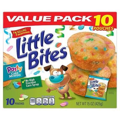 (Value Pack) Little Bites Party Cake Muffins, 10 individual packs, (1.5 oz each), Cake and Sprinkles Mini Muffins, 15 oz Multipack