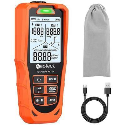 Neoteck 3 in 1 EMF Detector for EF MF RF 3 Axes Electromagnetic Fields | Rechargeable Radiation Detector Identify MF Direction with 3-Color LED & Audio Alarm WiFi Signal Detector for Home Office