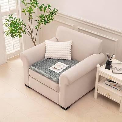 Quilted Loveseat Cover Non Slip, Flannel Sofa Protector for Pets, Machine Washable Couch Slipcover, 24/47/54/67/78 in (Bluegrey, Recliner 24"x24")