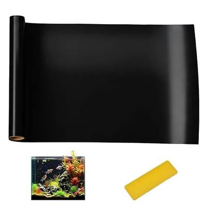 Black Aquarium Background Sticker, electrostatic adsorption Type—no Glue Required, Leaves no Residue, Easy to Install, and Reusable. Fish Tank Poster Decoration (39 x 16 inches)