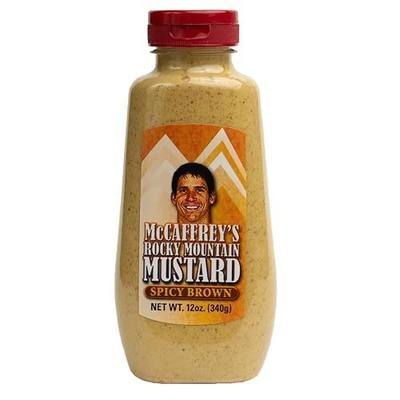 McCaffrey Spicy Brown Mustard, Bold Condiment for Burgers, Sandwiches, 12oz | Clean Ingredients, Gluten Free, Vegan, 0 Cal, Stone-Ground Mustard with Robust Flavor, Condiment for Marinades & Cooking