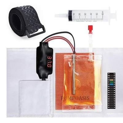 Electric Liquid Heater with Electronic Temperature Display, Maintains 37°C (98.6°F) for Up to 5 Hours,3-Year Waranrty, Equipped with Thermometer Sticker, Thermal Blanket Wrap and Elastic Waistband