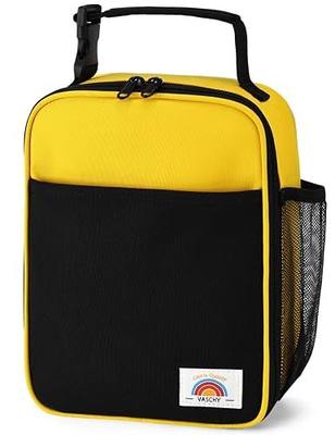 VASCHY Kids Lunch Box Bag Insulated Reusable Bento Cooler for Toddlers Boys, Snack Carrier with Hands-Free Clip in Black & Yellow