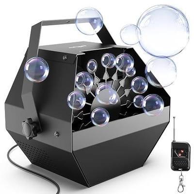 Theefun Bubble Machine, 750ml Stage Bubble Blower Metal, USB Plug in or 8 Battery Powered, Portable Party Bubble Maker for Stage BBQ Birthday Outdoor Indoor Use (Remote Control)