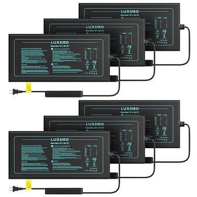 LUXBIRD 2026 Upgraded Seedling Heat Mat, 6 Pack 10"x20.75" UL & MET Certified Warm Hydroponic Heating Pad for Hydroponic Germination, Indoor Gardening & Greenhouse