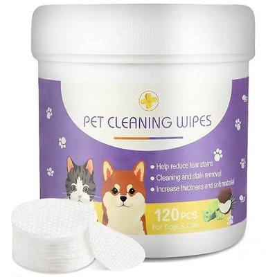 Dog Eye Wipes, 120 Count Cat Eyes Cleaning Wipes Gentle Pet Tear Stain Remover, Hypoallergenic Puppy Dogs Eye Wash Cleaner for Debris Discharge Mucus, Vet Recommended Aloe Chamomile Pets Wipe Pads