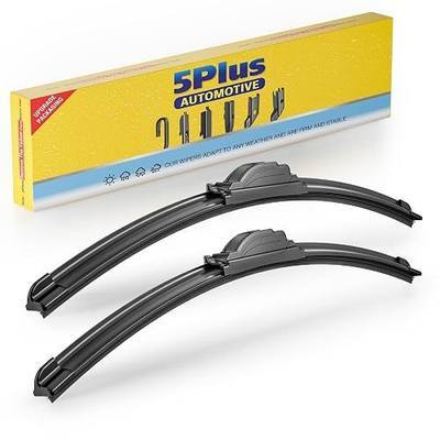 5 PLUS 22 and 22 Inch Front Wiper Blades 2-Pack, Size Pair Options | Windshield Wiper Size Pairs, Multi-Adapter Design, Smooth Wiping, All-Weather Performance, Easy Install