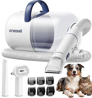 oneisall Dog Grooming Vacuum - 15000Pa Suction, Captures 99% Pet Hair to Reduce Shedding, Dog Grooming Clippers & Quiet Brush (≤59dB) with 4 Accessories, 2L Dust Canister for Home Cleaning