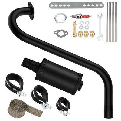EOPOAYI 212cc Right Long Exhaust Pipe with Muffler Kit Compatible with Coleman Mini Bike B200RSV B200R RB200 B200 RT200 Monster Mega Moto MM212 212 MAX TrailMaster Hurricane 200X Pro Minibike Parts