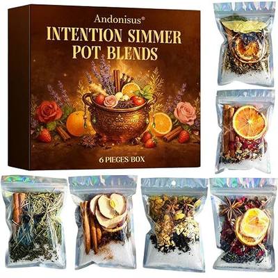 Simmer Pot Potpourri, Simmer Pot Mix, Intention Simmer Pot Blends, Stovetop Simmering Potpourri with Natural Ingredients for Hostess Gifts, Meditation & Ritual Spaces (6 pcs)