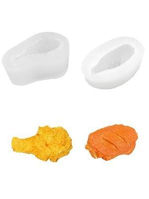 3D Fried Chicken Leg Silicone Mold, Non-Stick Chick Wings Silicone Mold Food Shape Candle Molds for Chocolate, Resin, Soap | Cute Bread Fondant Molds for Party DIY Crafts (Fried Chicken)
