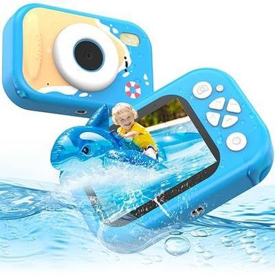 Kids Waterproof Camera, IP67 Underwater Digital Camera, 1080P 48MP, 32GB | Waterproof Kids Camera with 10X Zoom, Toddler Camera for Beach, Pool & Swimming, Ages 3-12, Birthday Gift -Blue