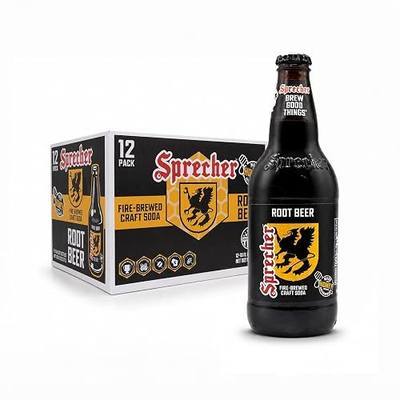 Sprecher Root Beer in 16 fl oz Glass Bottles (12 Pack), Fire-Brewed Craft Soda with Real Honey, Gourmet Handcrafted Soft Drink