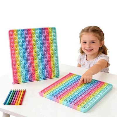 Macaron Multiplication Table Game and Addition Numbers pop Flash Cards Fidget Math Toys, Stress Relief Fidget Learning Game Fidget Math Toys (1 PCS)