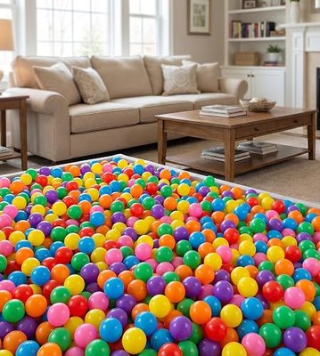 VivaVolt 2.2 Inch Crush-Proof Plastic Ball Pit Play Balls for Kids | BPA & Phthalate Free non-toxic balls for playpens, tunnels, indoor outdoor toddler play & holiday party decor.