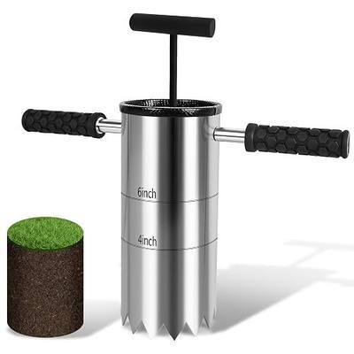 Portable Golf Hole Cutter 4" & 6" Golf Cup Digger, USGA-Standard Detachable Handle Stainless Steel Hole Digger for Backyard, Garden & Outdoor Golf Putting