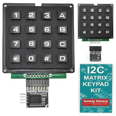 LONELY BINARY 2-Pack I2C 4x4 Matrix Keypad with I2C Adapter for Arduino | Heavy-duty membrane keypad, saves 6 GPIO pins; needs only SDA/SCL; works with ESP32-S3, Raspberry Pi, IoT & automation