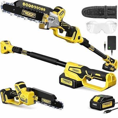 Electric 2-in-1 Cordless Pole Saw & 8" Chainsaw, Brushless Tree Saw with 4.0Ah Battery, Extendable Tree Trimmer for High Branch Pruning & Limb Cutting