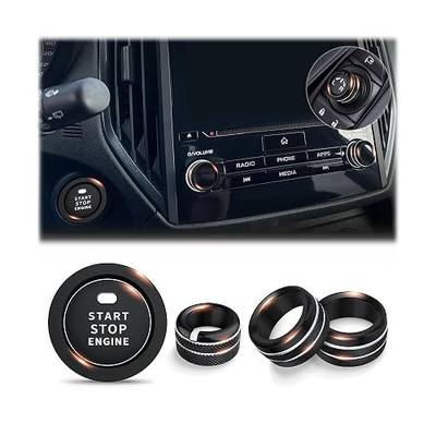 for 2019-2024 Subaru Forester Accessories & 2018-2023 Crosstrek & Impreza, 5-Pieces Aluminum Alloy Knob Covers Trim Set (Black) Fits Push Start, Volume & Rearview Mirror