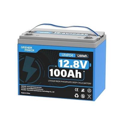 1-Pack GrenerPower 12V 100Ah LiFePO4 Lithium Battery-Group 24 LiFePO4 Battery, 15000 Cycles, Cylindrical Grade A+ Cells & 100A BMS, Ideal for RVs, Trolling Motor, Home Energy Storage, Off-Grid, Boat