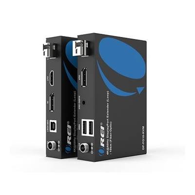 OREI 4K DisplayPort KVM Extender Over Fiber Optic Balun - USB 1.1 UltraHD 4K @ 60Hz Supports Keyboard & Mouse Up to 10 KM in Single Mode - 300M in Multi-Mode