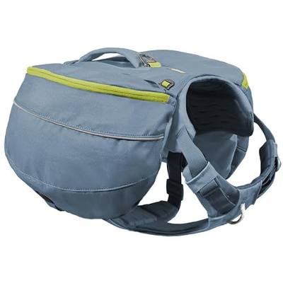 Ruffwear Palisades Dog Backpack, Multi-Day Pack with Removable Saddlebags, Breathable Adjustable Harness, Reflective Trim, Glacier Lake, Medium