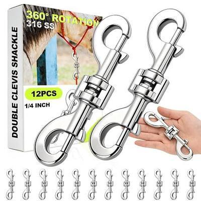 Frienda 12 Pack Double Ended Bolt Snap Hooks 4.7 Inch Zinc Alloy Trigger Clips 360° Swivel Double Sided Clips, WLL 440lbs for Dog Leash, Key Chain, Horse Tack, Water Buckets, Farm & Home Use