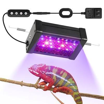 HNRLOY UVB Reptile Light,5Inch UVA UVB LED Heater Lamp Bar for Bearded Dragon, Turtles, Gecko, Snake, Lizard, Adjustable 6/10/12H Timer, Dimmable with 3 Lighting Modes