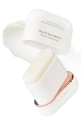 KAHI Airy Fit Sun Stick S - SPF 50+ Triple Functional Broad Spectrum Face Sunscreen Stick - Waterproof, Sweatproof & Sandproof - Ultra-Lightweight & Non-Greasy Sun Shield - Korean Skin Care 0.45 oz