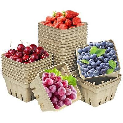 30 Pack Natural Pulp Fiber Berry Baskets,Small Molded Cardboard Containers | Ventilated Strawberry Produce Baskets, for Farmers Market,Grocery Store,Fruit Picking Backyard Party, Women's Birthday Gifts