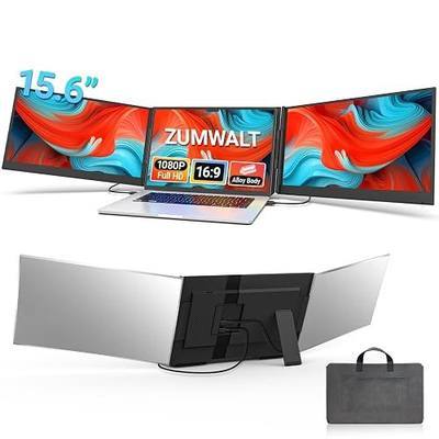 15.6" Laptop Screen Extender, 1080P FHD Triple Portable Monitor for Laptops, Ultra-Slim Travel Dual Monitor Fit for 12"-17.3" Laptops, USB-C Plug&Play Extended Screen Compatible with Win/Mac/Android