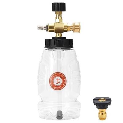 JOEJET Adjustable Chemical Injector for Pressure Washer with Bottle | Power Washer Soap Injector with 1/4 Inch Quick Connect, 3600 PSI, 1 Liter