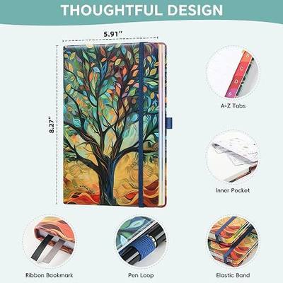 Address Book with Alphabetical Tabs (8.4" x 5.7") – Large Print Contact Organizer for Passwords, Telephone Numbers, Software Licenses & Important Information, Tree Cover
