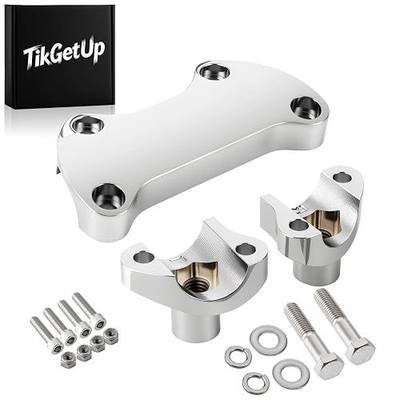 Chrome 1" inch Handlebar Riser/Top Clamp Kit for Harley Touring Softail Dyna Sportster, (2"Tall ;for 1" Handlebar)